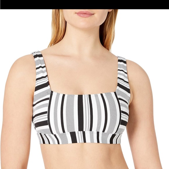 Large black and white lightly padded swim top - Picture 8 of 9